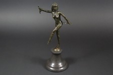 Art Deko Stil Bronze Skulptur Tänzerin auf Marmorsockel (EP382)