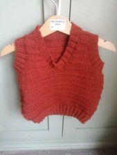 Tank Top Hand gestrickte Baby Junge Mädchen 2-3 Jahre Kupfer ärmellos Warm