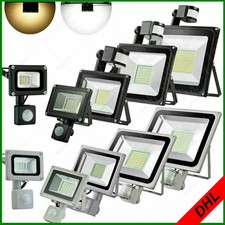 LED Fluter mit Bewegungsmelder/Stecker 10-100Watt Außen Strahler Scheinwerfer DE