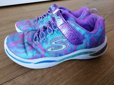 Mädchen Blink Skechers Größe 35 hellblau pink Klettverschluss Turnschuhe blinken