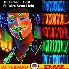 1-10 5M EL Wire Leuchtdraht LED Neon Licht Batterie Lichterkette Party Halloween