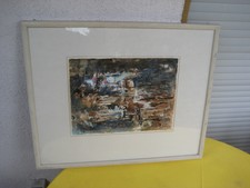 Modernes / abstraktes Aquarell signiert: Lieven aus Sammlung
