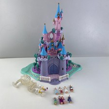 Polly Pocket Disney Cinderella Schloss 100% vollständig leuchtet keine Sonne Schäden