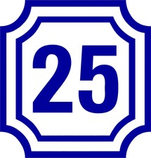 Aufkleber Sticker Tattoo- 2 Zahlen / Ziffern in 10cm Höhe mit Rahmen-Artikel 571