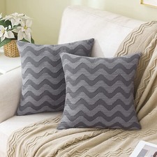 Paar Miulee graue Welle Design Kissenbezüge Größe 45 x 45 CM