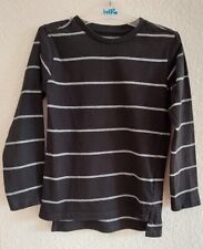 T-Shirt Langarm Gr. 116 schwarz mit grauen Streifen - Maße sind angegeben