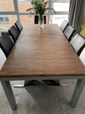 Esstisch  2,10 x 1 Meter braun mit Metallbeinen