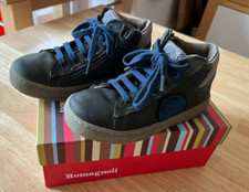 TOP-Zustand!! ROMAGNOLI Jungen Halb Schuhe blau grau Gr. 26 Made in Italy!