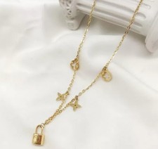 Damen Halskette Gold Edelstahl Modeschmuck. Kein verfärben. Schloss. Sehr schön 