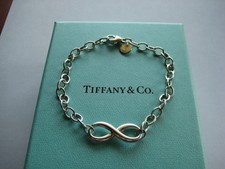 Professionell poliert Tiffany & Co Link Infinity Station Armband - 7"