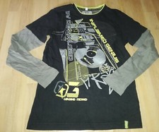 LA-Shirt Langarmshirt Jungen schwarz mit großem Frontdruck 146/152 C&A
