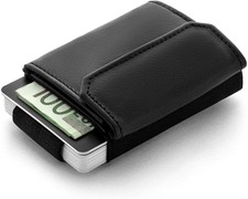 JAIMIE JACOBS Minimalist Wallet Nano Boy Pocket Mini Geldbörse - Leder schwarz