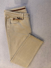 JEANS Gr. L von NILE, beige, sand, cropped, Fransen unten *Wie neu*