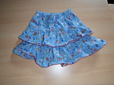Rock Mädchen, Gr 104 / 110, Blauer Stufenrock mit Blümchen von Jako-o