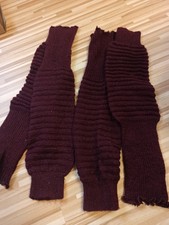 2 Paar Stulpen - weinrot - gestrickt