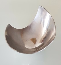 Schale Obst Deko Metall ausgefallen 33cm groß silbern asymmetrisch wie NEU NP65€