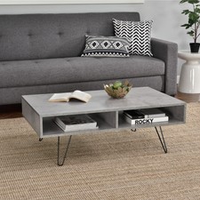 B-WARE Couchtisch 100x60x35cm Wohnzimmertisch Beistelltisch Beton-Optik MDF