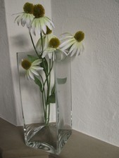 Formano Kristall Glas Vase Vasen Glasvase 30 cm hoch eckig Quader Ostern Deko 