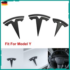3x Matt Schwarz T Logo Motorhaube Kofferraum Lenkrad Abzeichen für Tesla Model Y