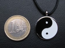 Yin & Yang Anhänger Edelstahl Ketten Anhänger weiss schwarz  Ying und Yang / 631