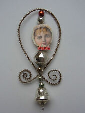 Christbaumschmuck Kind Mädchen Child  Oblate Glas Tinsel Gablonz um 1930  Nr.33