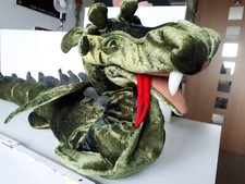 Drachen, Handpuppe, Dragon, Fantasy, Stofftier, unbespielt, Nichtraucherhaushalt