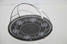 Servierteller Henkelschale Glasschale Gebäckteller Kuchenteller Vintage 