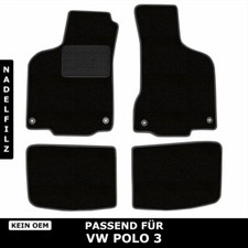 Für VW Polo 3 6N2 1999-2001 - Fußmatten Nadelfilz 4tlg Schwarz Teppiche