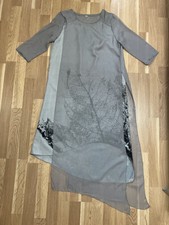Damen Cocktail Kleid Abendkleid Maxi Dress Grau Gr.M/L
