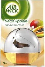 Air Wick DECOSPHERE AIR FRESHENER Papaya & Lime Fragrance Dispenser Bathroom 4 X