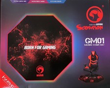 Marvo GM01 Bodenschutzmatte, Teppich für Gaming-Stühle Schwarz-Rot(B13325-B13327
