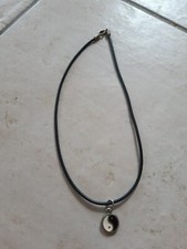 Halskette Damen, Modeschmuck, kurz, Anhänger Ying Yang, schwarz/weiß