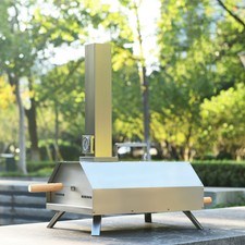 Pizzaofen Outdoor Pizzamaker Pelletofen inkl. 11-Zoll-Pizzastein Thermometer Neu