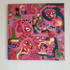 Acrylbild abstrakte indianische Masken