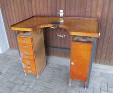 Werbrett mit Schubkastensäule und Werkbrettschoner Goldschmiedewerkzeug