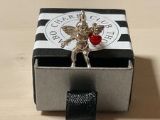 Original Thomas Sabo Charm Engel mit Herz rot emailliert, 925 Sterling Silber 