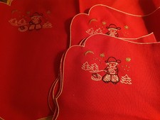 Weihnachtsdeko  Vintage Gedecke Tischgedecke Stoff 70er