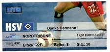Ticket Abschiedsspiel Hermann Rieger Hamburger SV Danke Hermann 2004/05