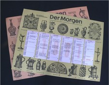 2x Kalenderblatt  Kunsthandwerk "Zinn- Eisen- Keramik .. " 16. -19. Jahrhundert