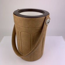 Flaschenkühler Sektkühler Braun Lederoptik Vintage mit Henkel