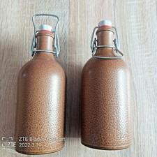 2  Retro Steinzeug Flaschen mit Bügelverschluss a. 0,5 Ltr