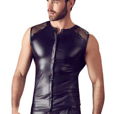 Herren Shirt M L XL 2XL matter Wetlook Knöpfe Tank Top Männer Club Party "Lukas"