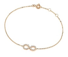 9ct Gelbgold Diamant Infinity Armband