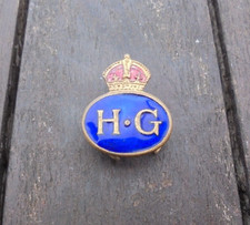 Zweiter Weltkrieg Home Guard Emaille Revers Abzeichen Offiziell Home Front Könige Kronabzeichen Sehr guter Zustand