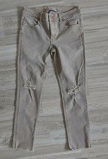 Damen Jeanshose Gerissen Beige Stretch Gr.  38 / 40