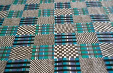 Dekostoff aus Sammlung-Auflösung 6,4 Meter kariert gepunktet Meterware Vintage