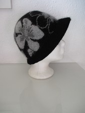 LOEVENICH, Mütze, Hut, schwarz, grau, one Size, 80 % Wolle, 20 % Angora