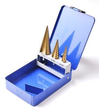 HSS STUFENBOHRER-SET 3-tlg. Schälbohrer Titanbeschichtet TIN - ITS PROFITOOLS