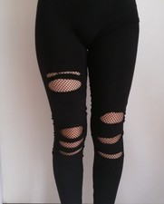 Ausgefallene Leggings für Mädchen / Damen - Cut Out - schwarz - Gr. S 