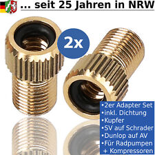 Fahrrad Ventil Adapter Ventiladapter DV Dunlop SV Sclaverand auf Auto Autoventil